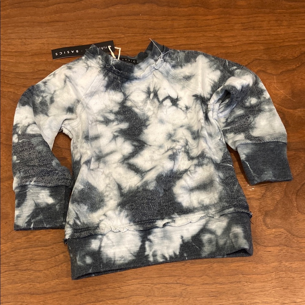 Miki Miette Kids Tie-Dye Sweatshirt - Navy and White NWT 9 months